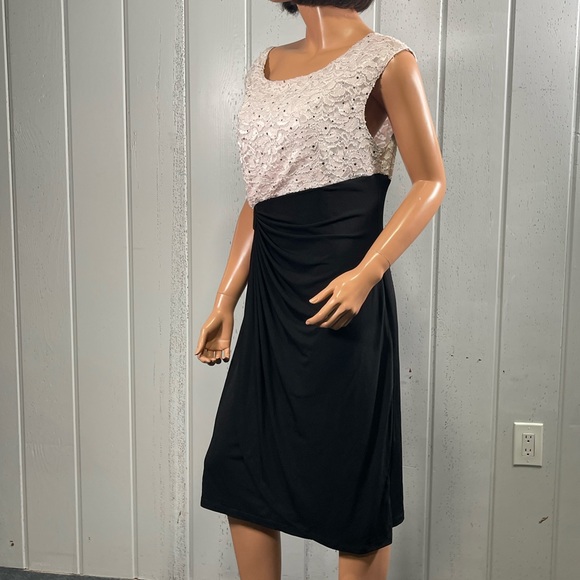 *Connected Apparel Women's Sequined Lace Drapes  Dress Sz14 - Picture 10 of 16